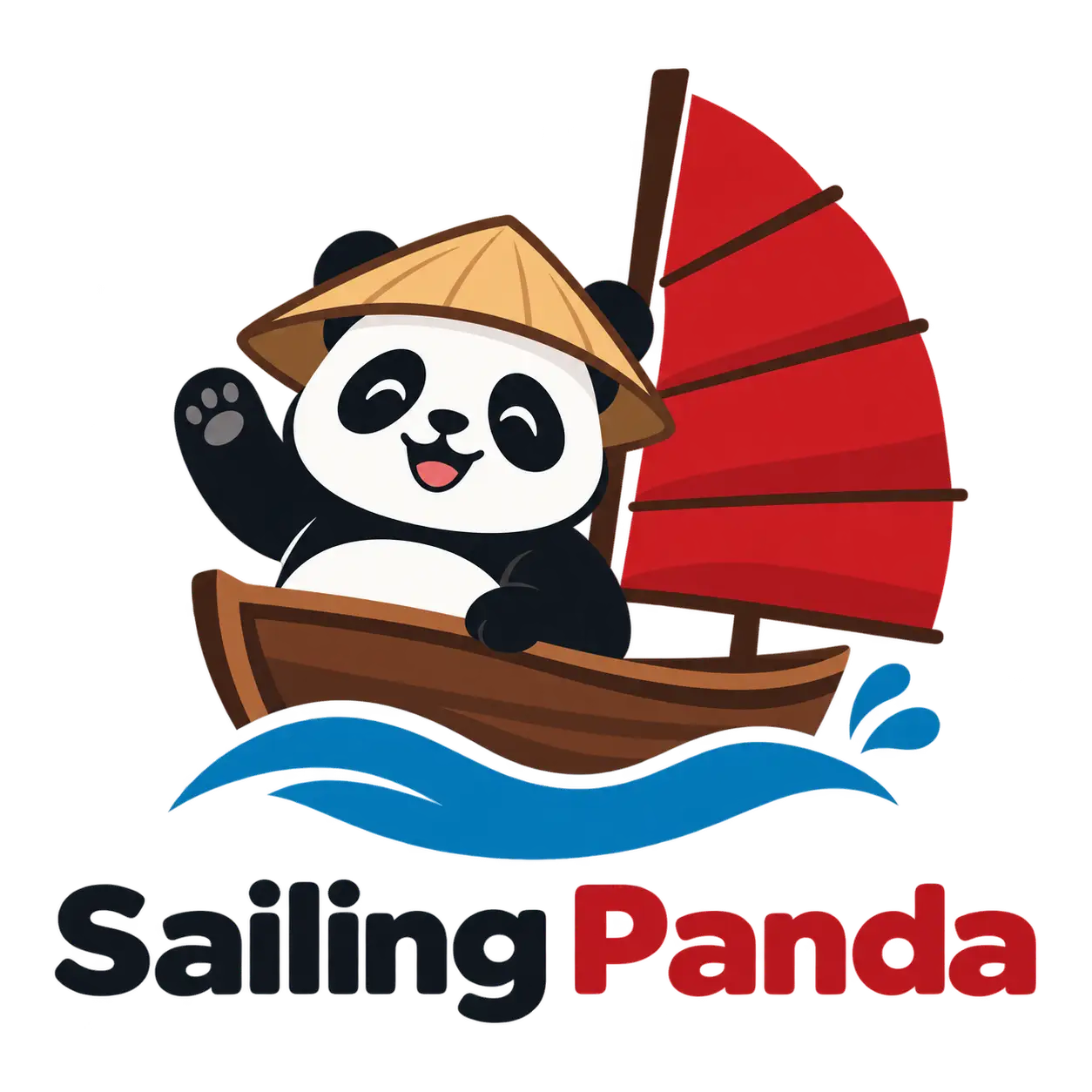 Sailing Panda full logo lockup